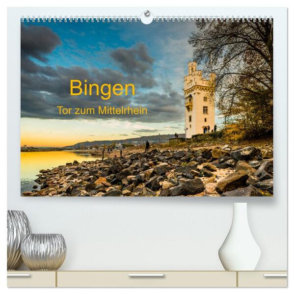 Bingen - Tor zum Mittelrhein (hochwertiger Premium Wandkalender 2024 DIN A2 quer) Kunstdruck in Hochglanz
