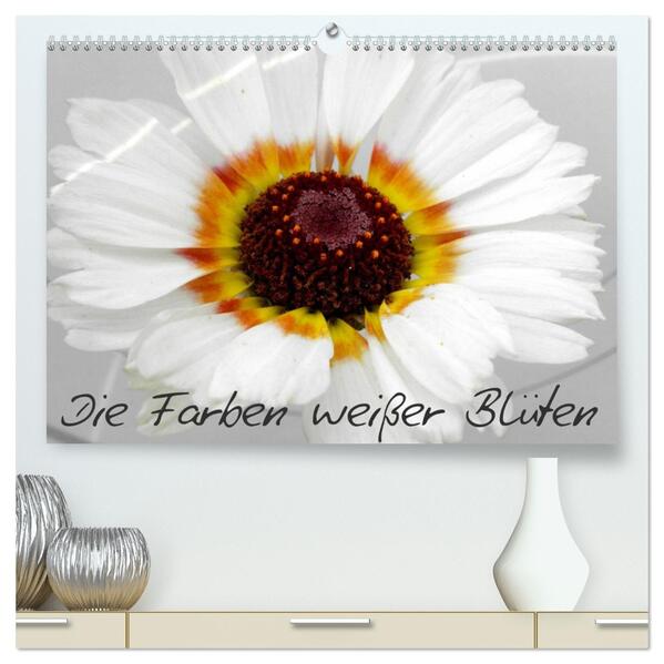 Die Farben weißer Blüten (hochwertiger Premium Wandkalender 2024 DIN A2 quer) Kunstdruck in Hochglanz