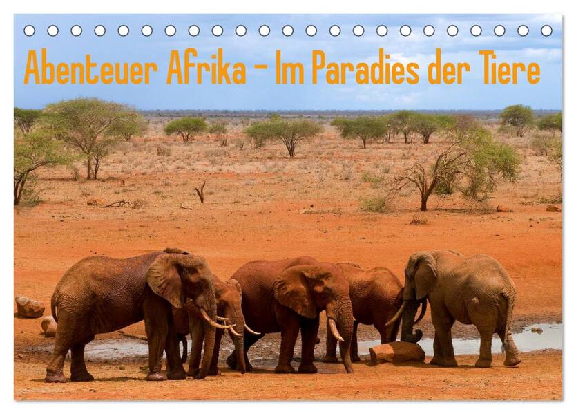 Abenteuer Afrika - Im Paradies der Tiere (Tischkalender 2024 DIN A5 quer) CALVENDO Monatskalender