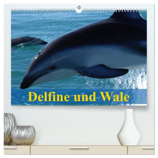 Delfine und Wale (hochwertiger Premium Wandkalender 2024 DIN A2 quer) Kunstdruck in Hochglanz