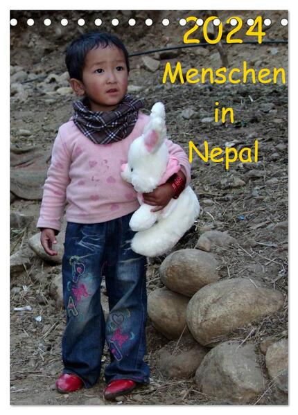 Menschen in Nepal (Tischkalender 2024 DIN A5 hoch) CALVENDO Monatskalender