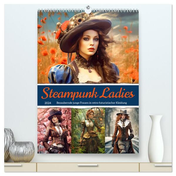 Steampunk Ladies (hochwertiger Premium Wandkalender 2024 DIN A2 hoch) Kunstdruck in Hochglanz