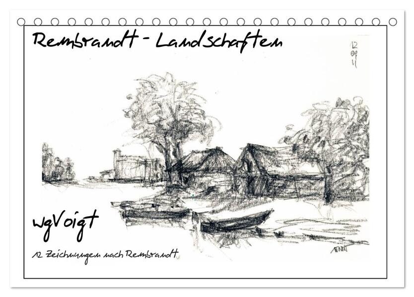 Rembrandt Landschaften wgVoigt (Tischkalender 2024 DIN A5 quer) CALVENDO Monatskalender