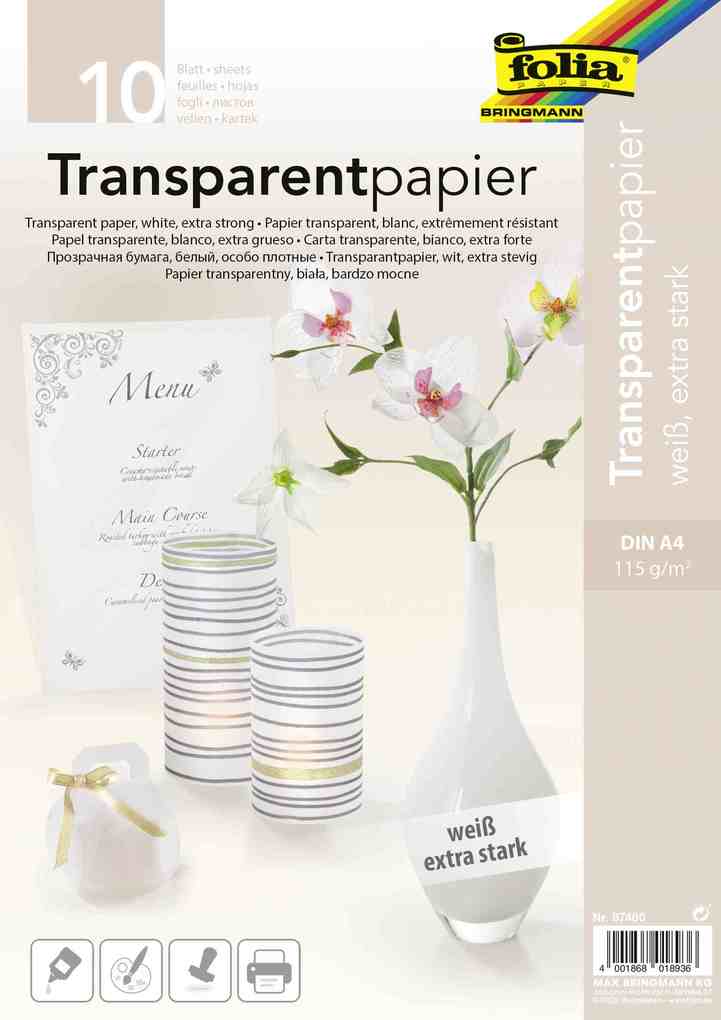 Folia Transparentpapier 115g/m² DIN A4 10 Blatt  weiß