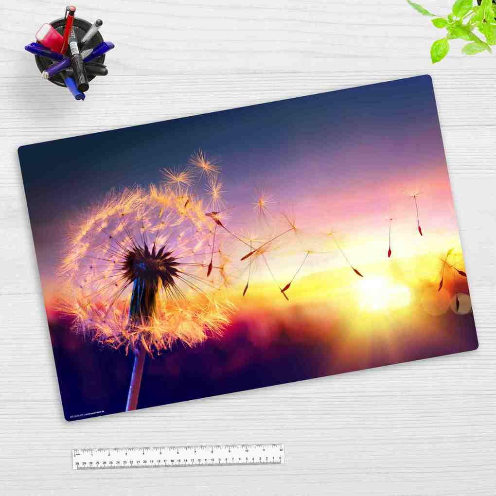 Cover-your-desk Schreibtischunterlage für Kinder und Erwachsene Pusteblume im Sonnenlicht aus hochwertigem Vinyl 60 x 40 cm