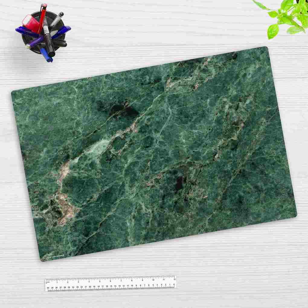 Cover-your-desk Schreibtischunterlage für Kinder und Erwachsene Grüner Marmor natur aus hochwertigem Vinyl 60 x 40 cm