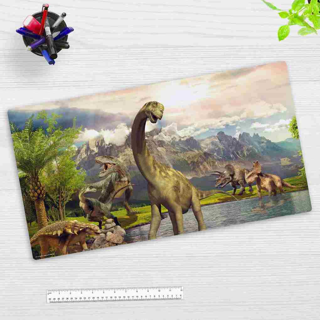 Cover-your-desk Schreibtischunterlage für Kinder und Erwachsene Dinosaurier aus hochwertigem Vinyl 74 x 40 cm