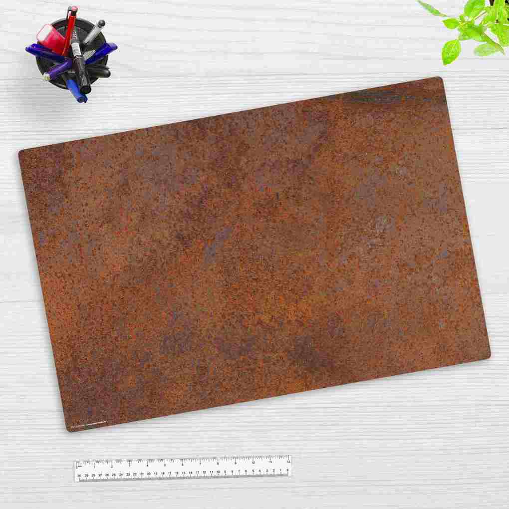 Cover-your-desk Schreibtischunterlage für Kinder und Erwachsene Stahlplatte Rost Optik aus hochwertigem Vinyl 60 x 40 cm