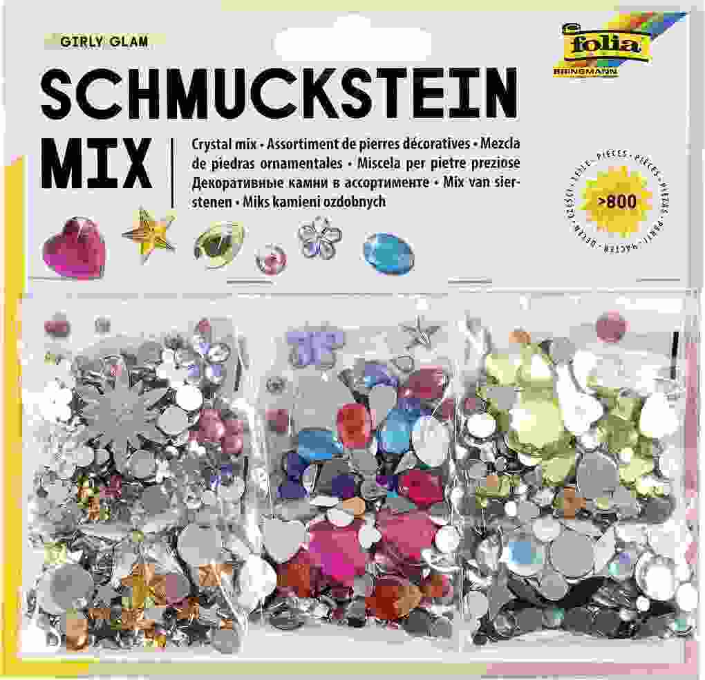 Folia Schmuckstein Mix GIRLY GLAM über 800 Teile sortiert