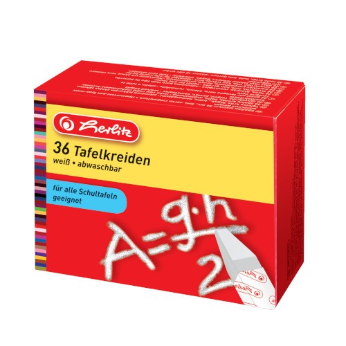 herlitz Wandtafelkreide, weiß, 36er Karton-Etui