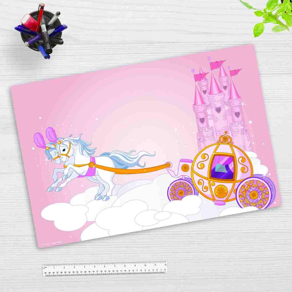 Cover-your-desk Schreibtischunterlage für Kinder und Erwachsene Weiße Pferde aus hochwertigem Vinyl 60 x 40 cm