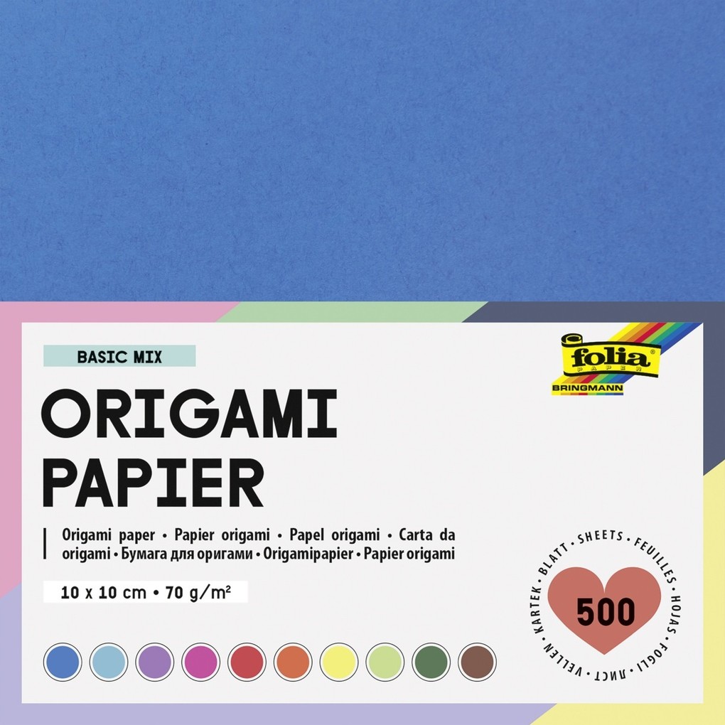 folia Faltblätter Origami mehrfarbig 500 Blatt