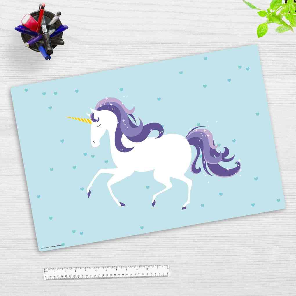 Cover-your-desk Schreibtischunterlage für Kinder Einhorn aus hochwertigem Vinyl 60 x 40 cm