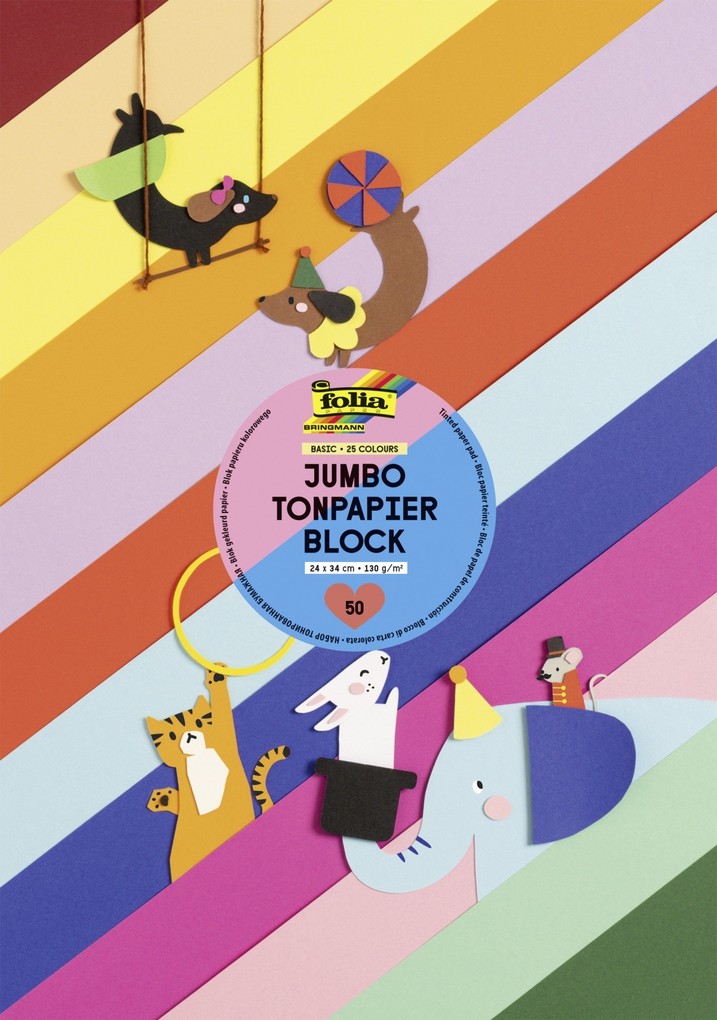 folia Riesen-Tonpapierblock 24x34cm 50 Blatt