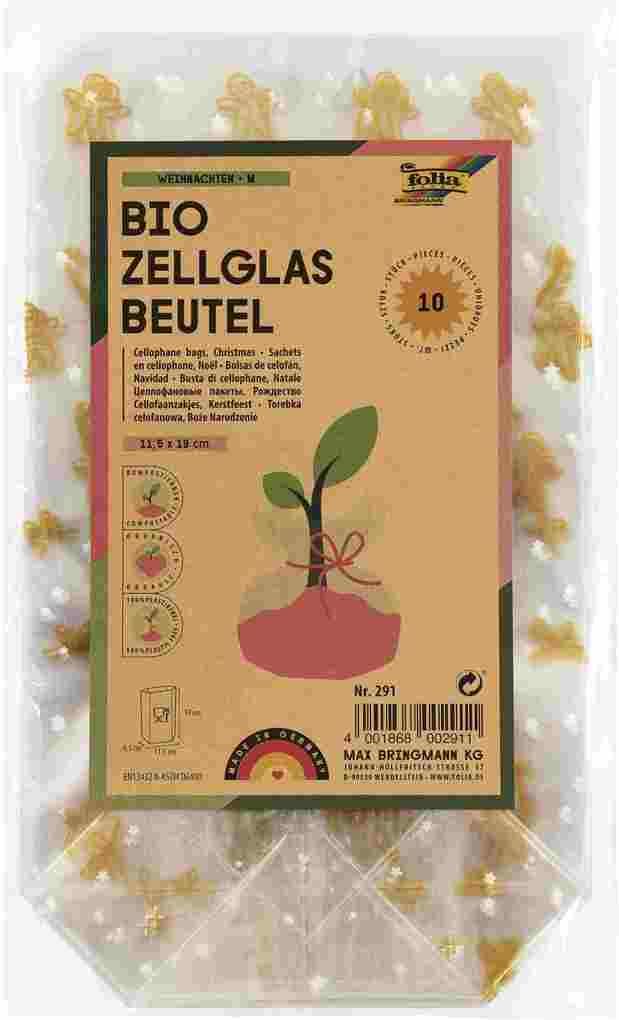 Folia Bio Zellglasbeutel M 'Weihnachten' 115x190mm 10 Stück