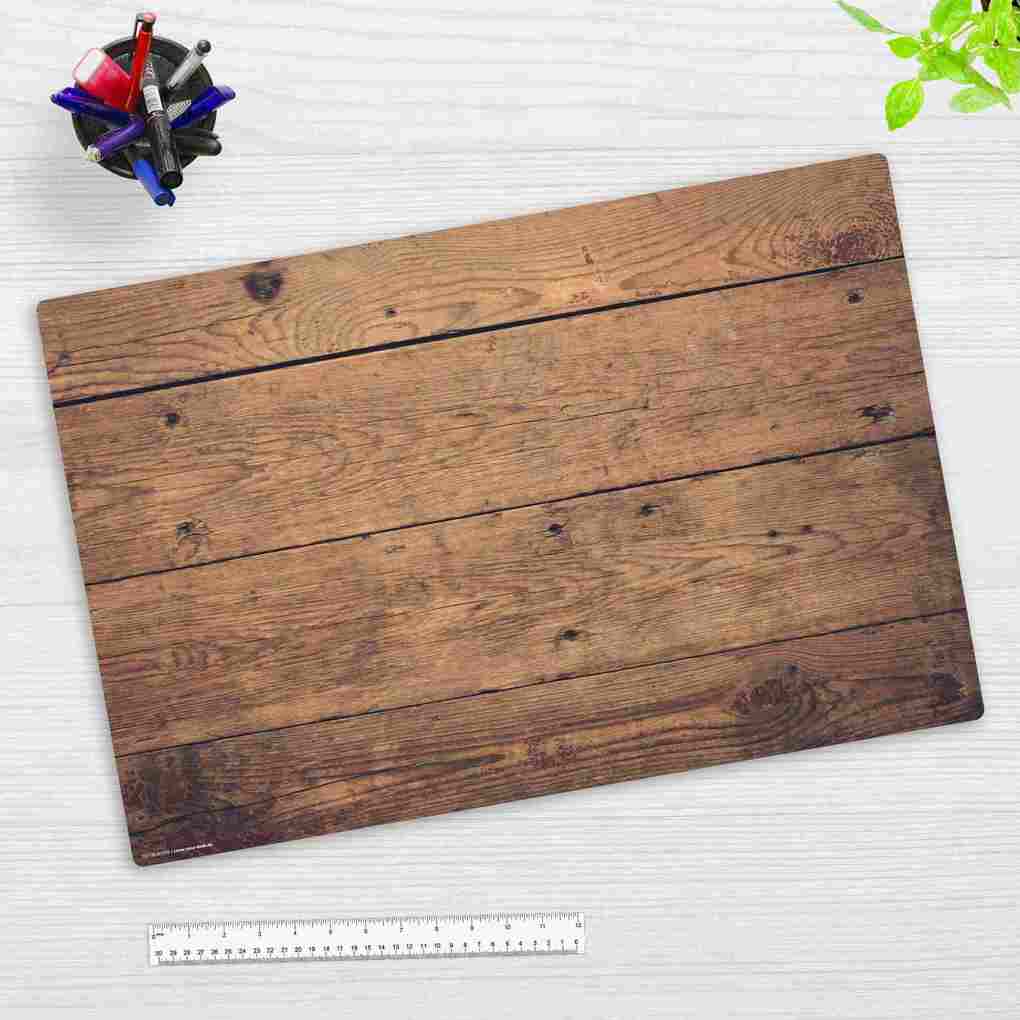 Cover-your-desk Schreibtischunterlage für Kinder und Erwachsene Holzoptik braun aus hochwertigem Vinyl 60 x 40 cm