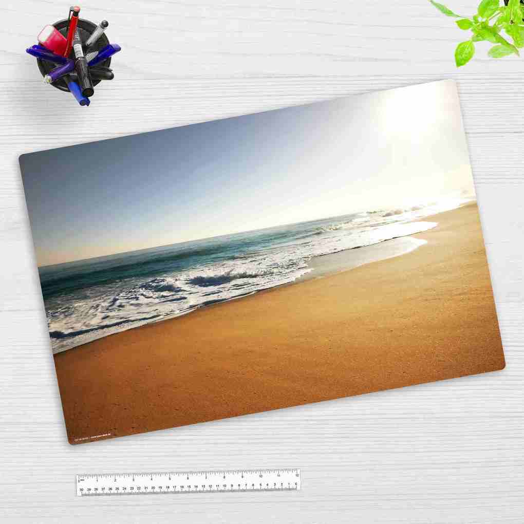 Cover-your-desk Schreibtischunterlage für Kinder und Erwachsene Am Strand aus hochwertigem Vinyl 60 x 40 cm