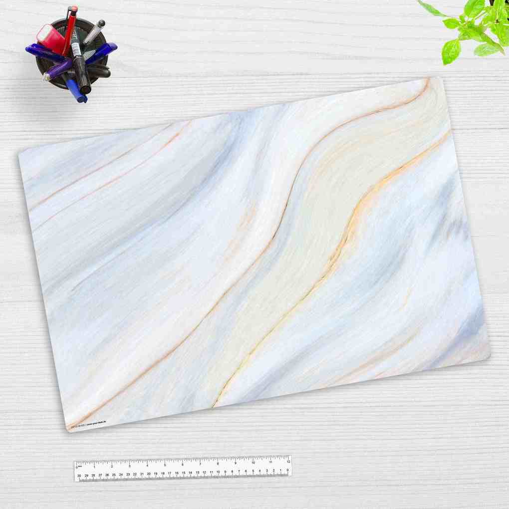 Cover-your-desk Schreibtischunterlage für Kinder und Erwachsene Cremefarbener Marmor aus hochwertigem Vinyl 60 x 40 cm