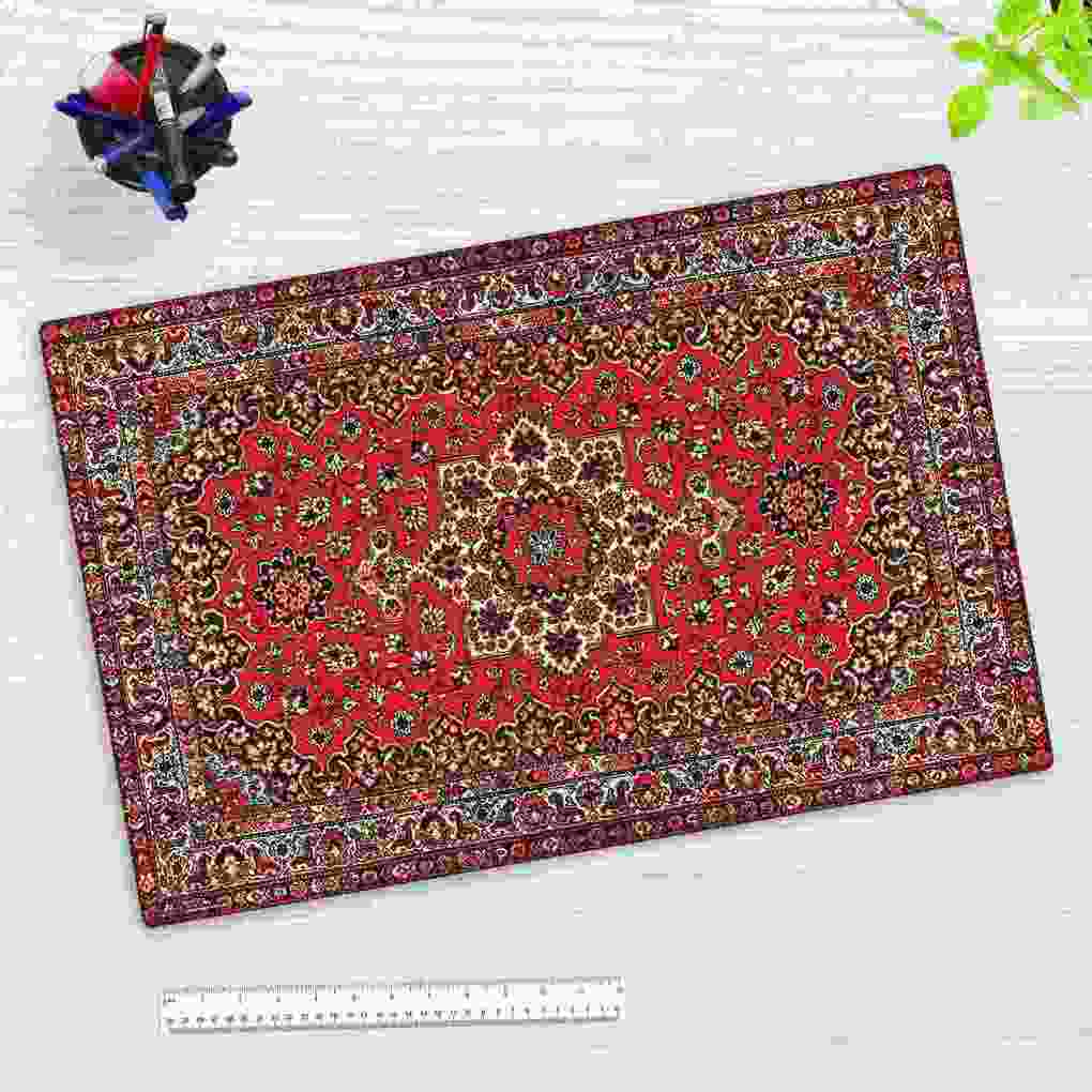 Cover-your-desk Schreibtischunterlage für Kinder und Erwachsene Orientalischer Teppich in rot aus hochwertigem Vinyl  60 x 40 cm