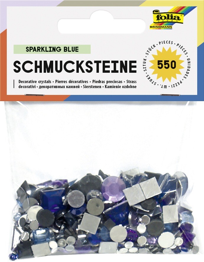 Folia Schmucksteine SPARKLING BLUE 550 Stück