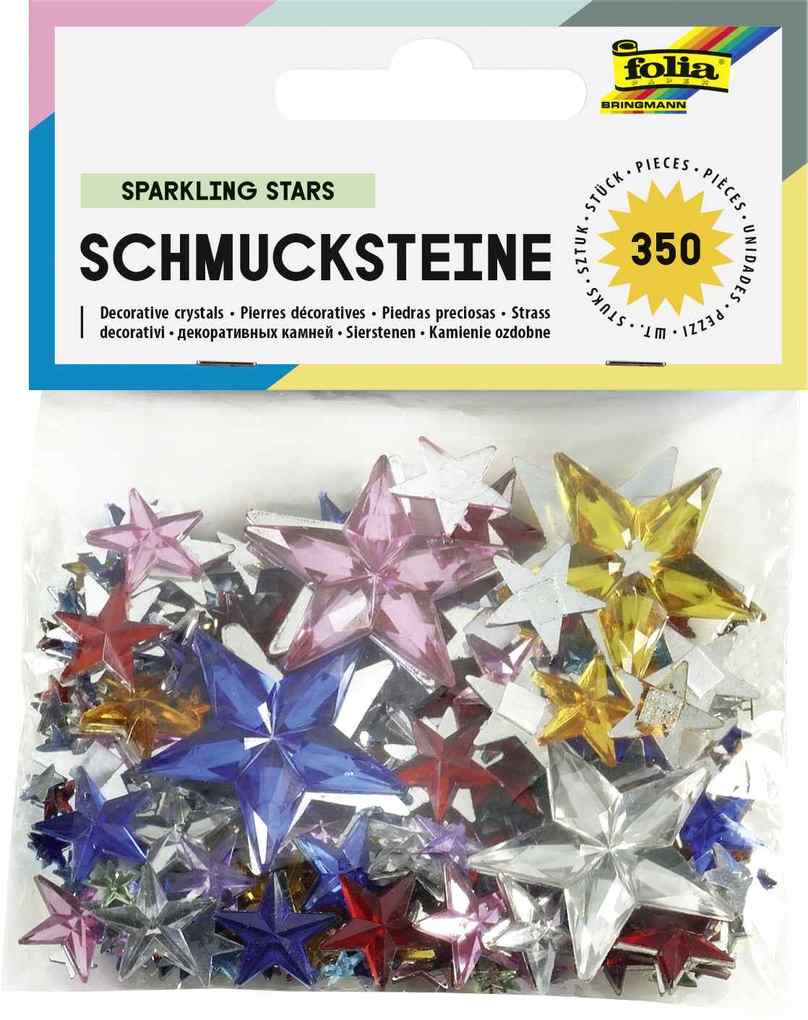 Folia Schmucksteine SPARKLING STARS 350 Stück Größen und Farben sortiert