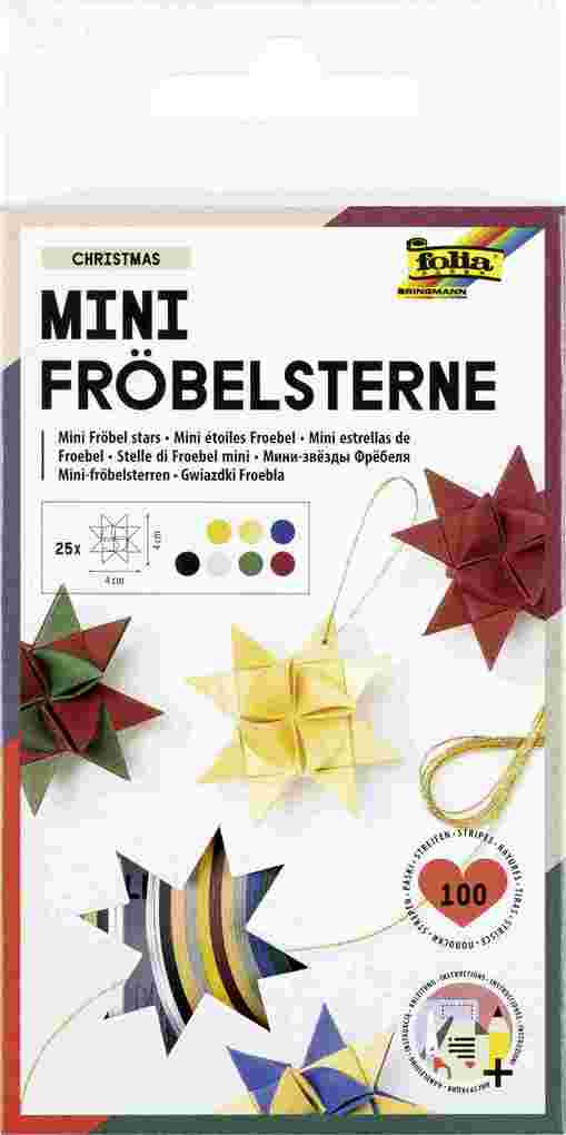 Folia Mini Fröbelsterne CHRISTMAS 100 Papierstreifen in 1x35cm