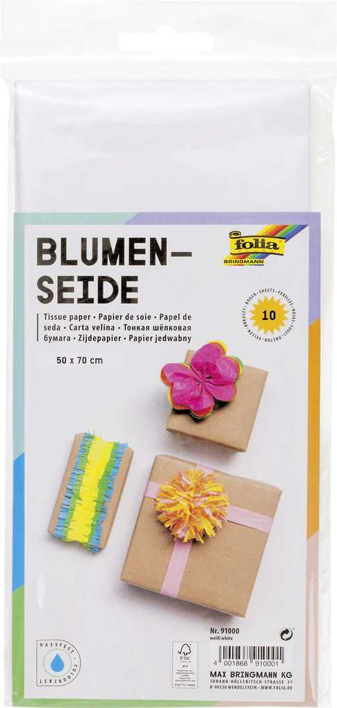 Folia Blumenseide 20g/m² 50x70cm 10 Bogen weiß