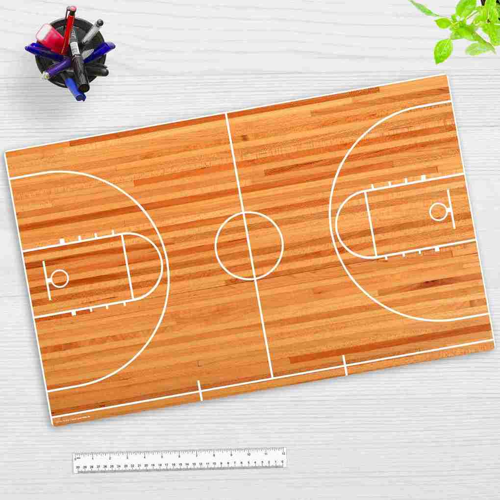 Cover-your-desk Schreibtischunterlage für Kinder und Erwachsene Basketball Court aus hochwertigem Vinyl 64 x 40 cm
