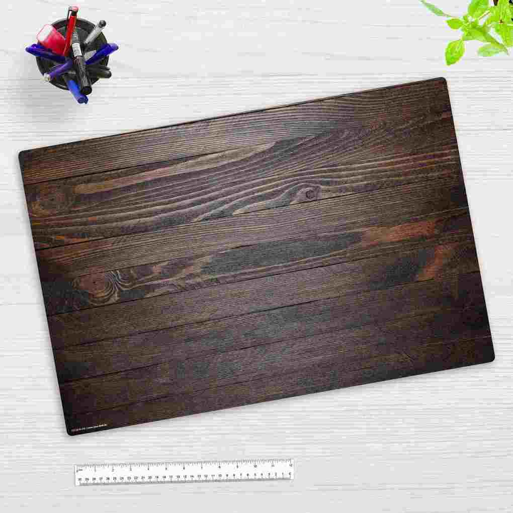 Cover-your-desk Schreibtischunterlage für Kinder und Erwachsene Holzoptik dunkelbraun aus hochwertigem Vinyl 60 x 40 cm