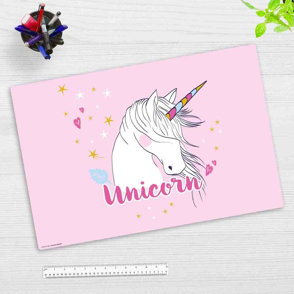 Cover-your-desk Schreibtischunterlage für Kinder Unicorn aus hochwertigem Vinyl 60 x 40 cm