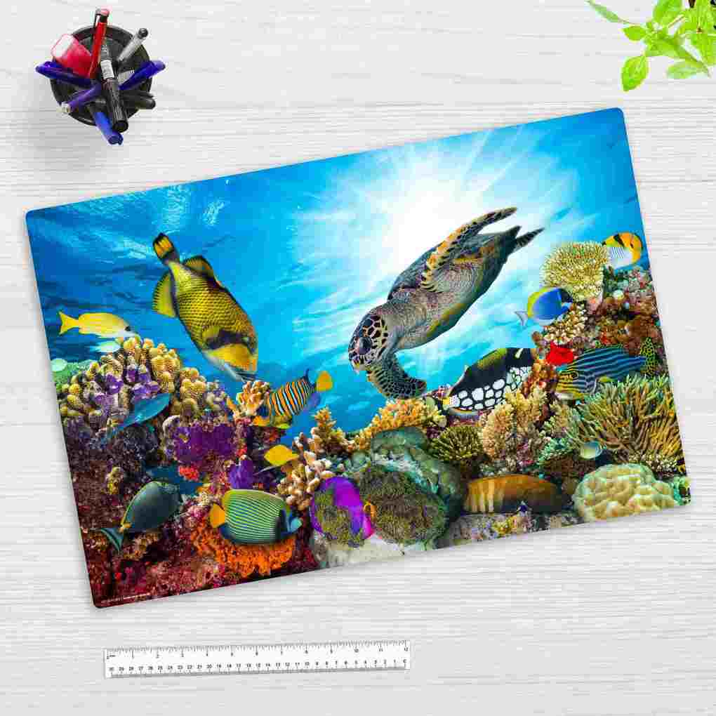 Cover-your-desk Schreibtischunterlage für Kinder Unterwasserwelt aus hochwertigem Vinyl 60 x 40 cm