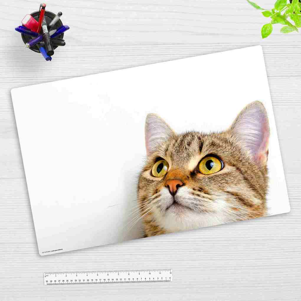Cover-your-desk Schreibtischunterlage für Kinder und Erwachsene Katzenblick aus hochwertigem Vinyl 60 x 40 cm