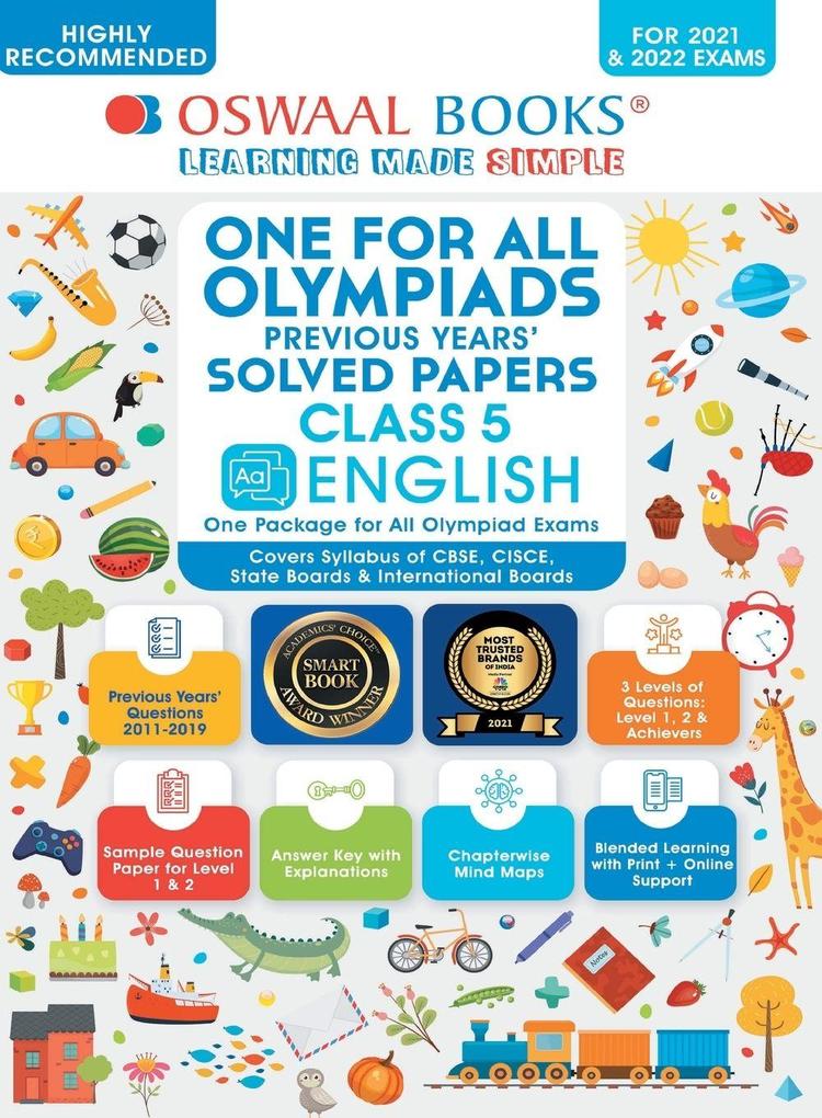One for All Olympiad Previous Years' Solved Papers Class-5 English Book (For 2022 Exam)