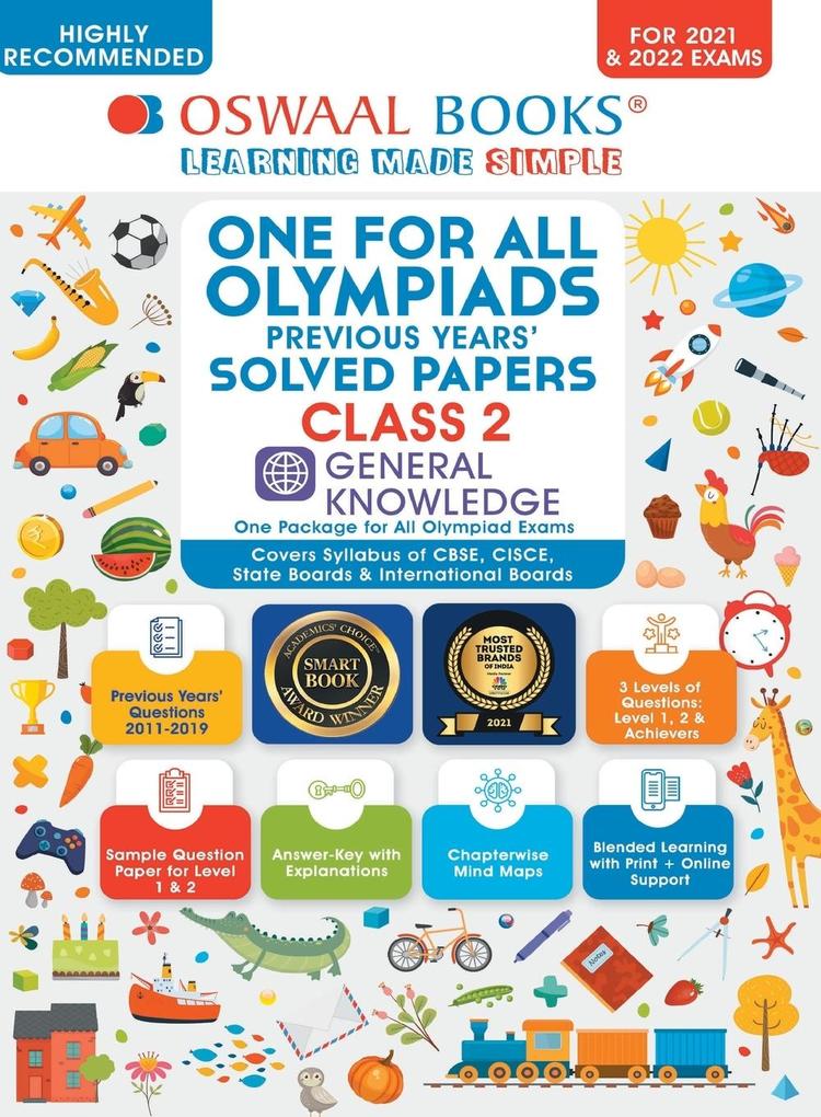 One for All Olympiad Previous Years' Solved Papers Class-2 General Knowledge Book (For 2022 Exam)