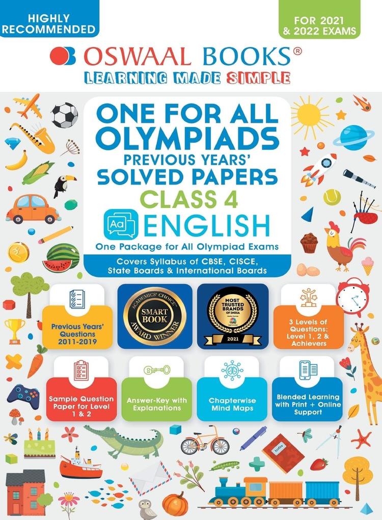 One for All Olympiad Previous Years' Solved Papers Class-4 English Book (For 2021-22 Exam)