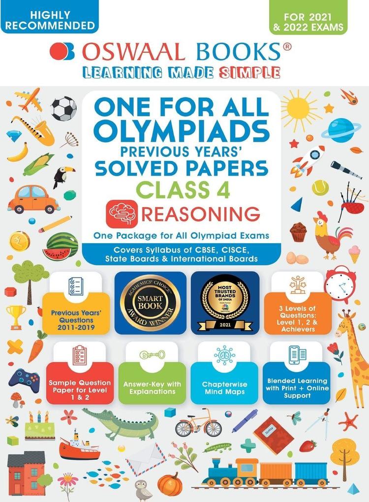 One for All Olympiad Previous Years' Solved Papers Class-4 Reasoning Book (For 2022 Exam)