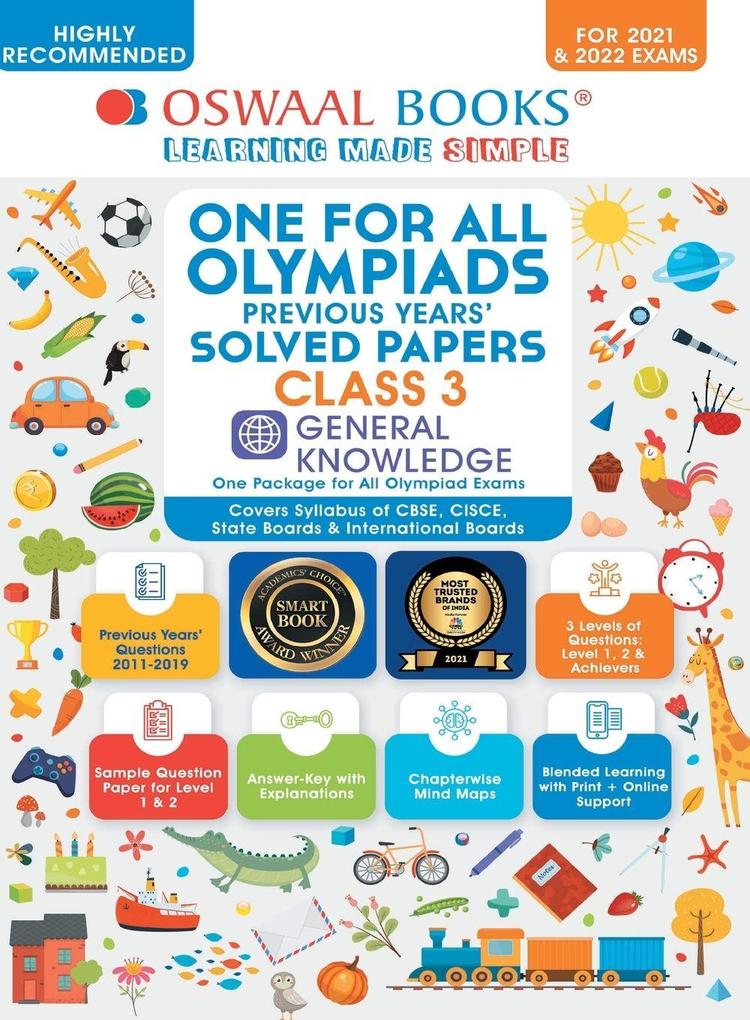 One for All Olympiad Previous Years' Solved Papers Class-3 General Knowledge Book (For 2022 Exam)