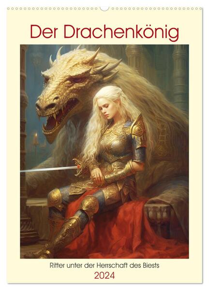 Der Drachenkönig. Ritter unter der Herrschaft des Biests (Wandkalender 2024 DIN A2 hoch) CALVENDO Monatskalender