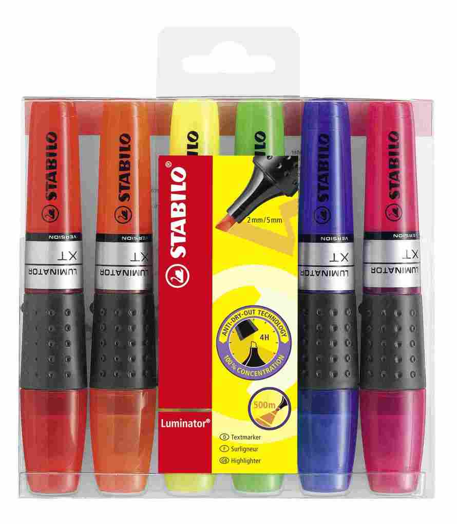 Stabilo Luminator Highlighter Pens - Assorted - Pack of 6 [71/6]