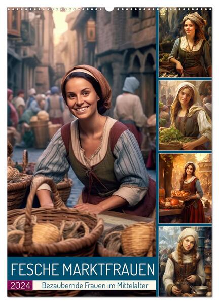 Fesche Marktfrauen (Wandkalender 2024 DIN A2 hoch) CALVENDO Monatskalender