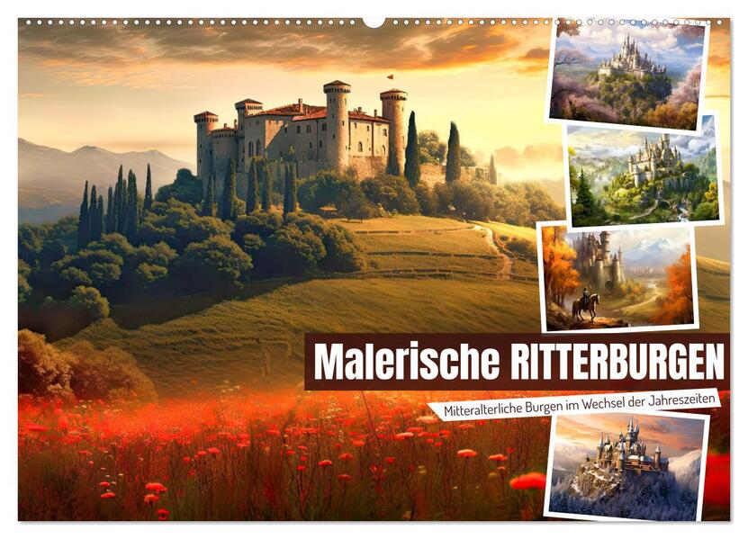 Malerische Ritterburgen (Wandkalender 2024 DIN A2 quer) CALVENDO Monatskalender