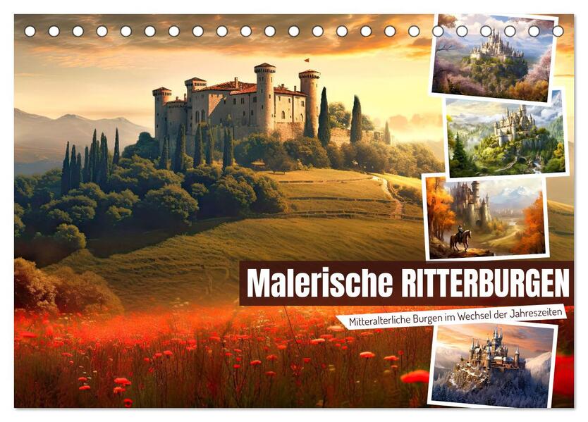 Malerische Ritterburgen (Tischkalender 2024 DIN A5 quer) CALVENDO Monatskalender