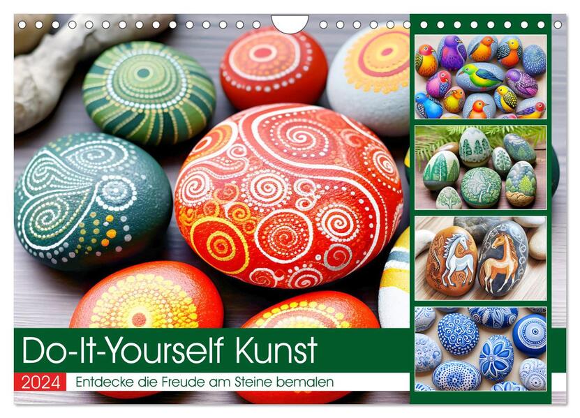 Do-It-Yourself Kunst - Entdecke die Freude am Steine bemalen (Wandkalender 2024 DIN A4 quer) CALVENDO Monatskalender