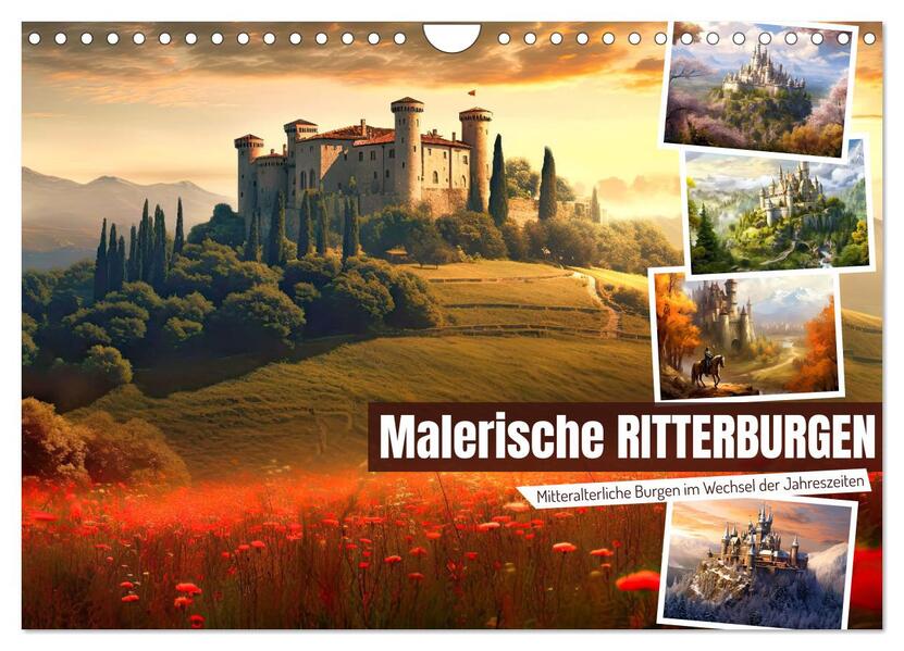 Malerische Ritterburgen (Wandkalender 2024 DIN A4 quer) CALVENDO Monatskalender