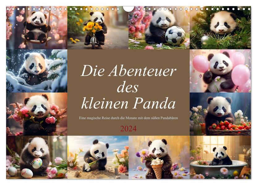 Die Abenteuer des kleinen Panda (Wandkalender 2024 DIN A3 quer) CALVENDO Monatskalender