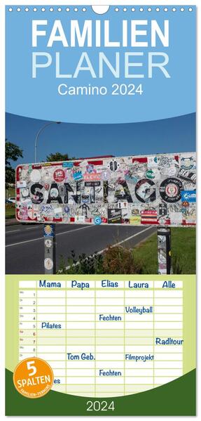 Familienplaner 2024 - Camino 2024 mit 5 Spalten (Wandkalender 21 x 45 cm) CALVENDO