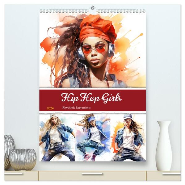 Hip Hop Girls. Rhythmic Expressions (hochwertiger Premium Wandkalender 2024 DIN A2 hoch) Kunstdruck in Hochglanz