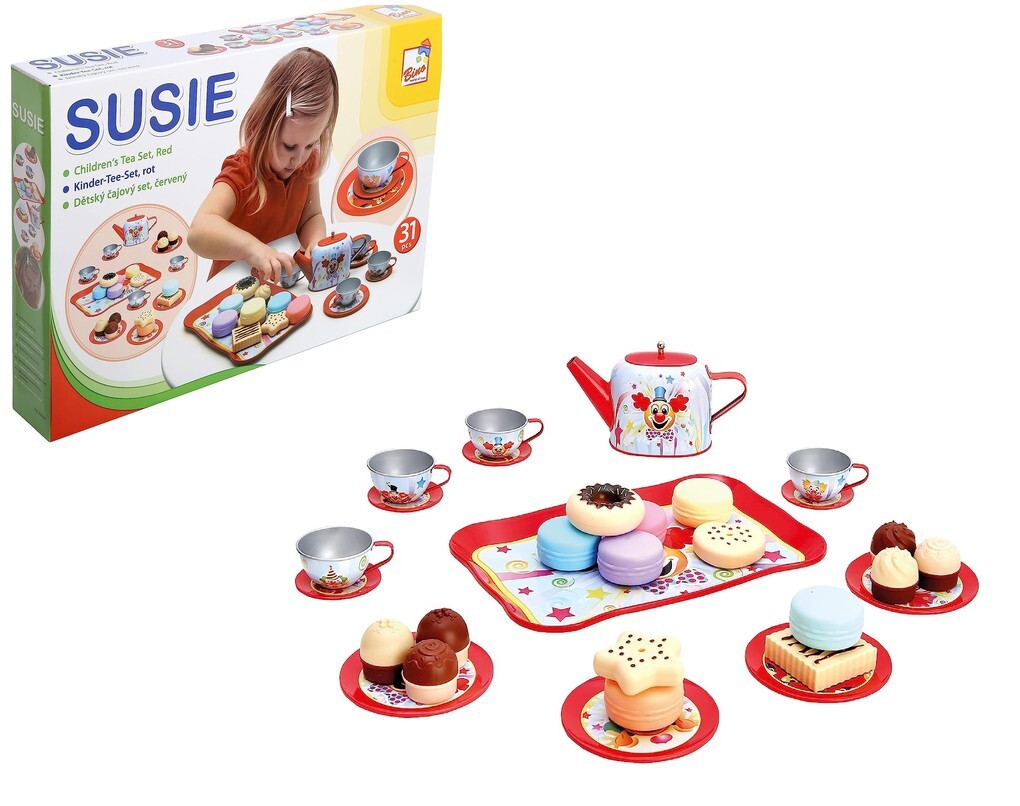 Bino 83399 - Kinder-Teeservice-Set Susie Kinder-Geschirr-Set 31-teilig