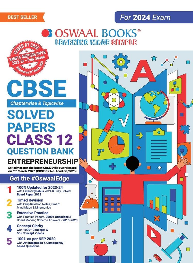 Oswaal CBSE Class 12 Entrepreneurship Question Bank 2023-24 Book