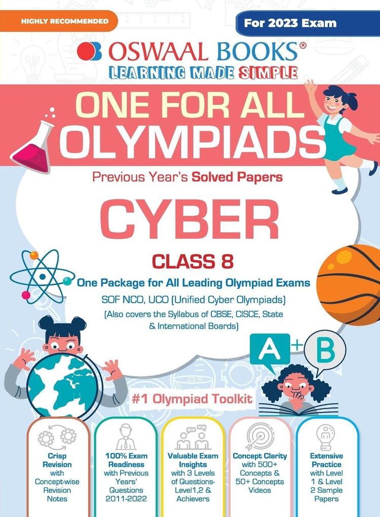 Oswaal One For All Olympiad Previous Years' Solved Papers Class-8 Cyber Book (For 2023 Exam)